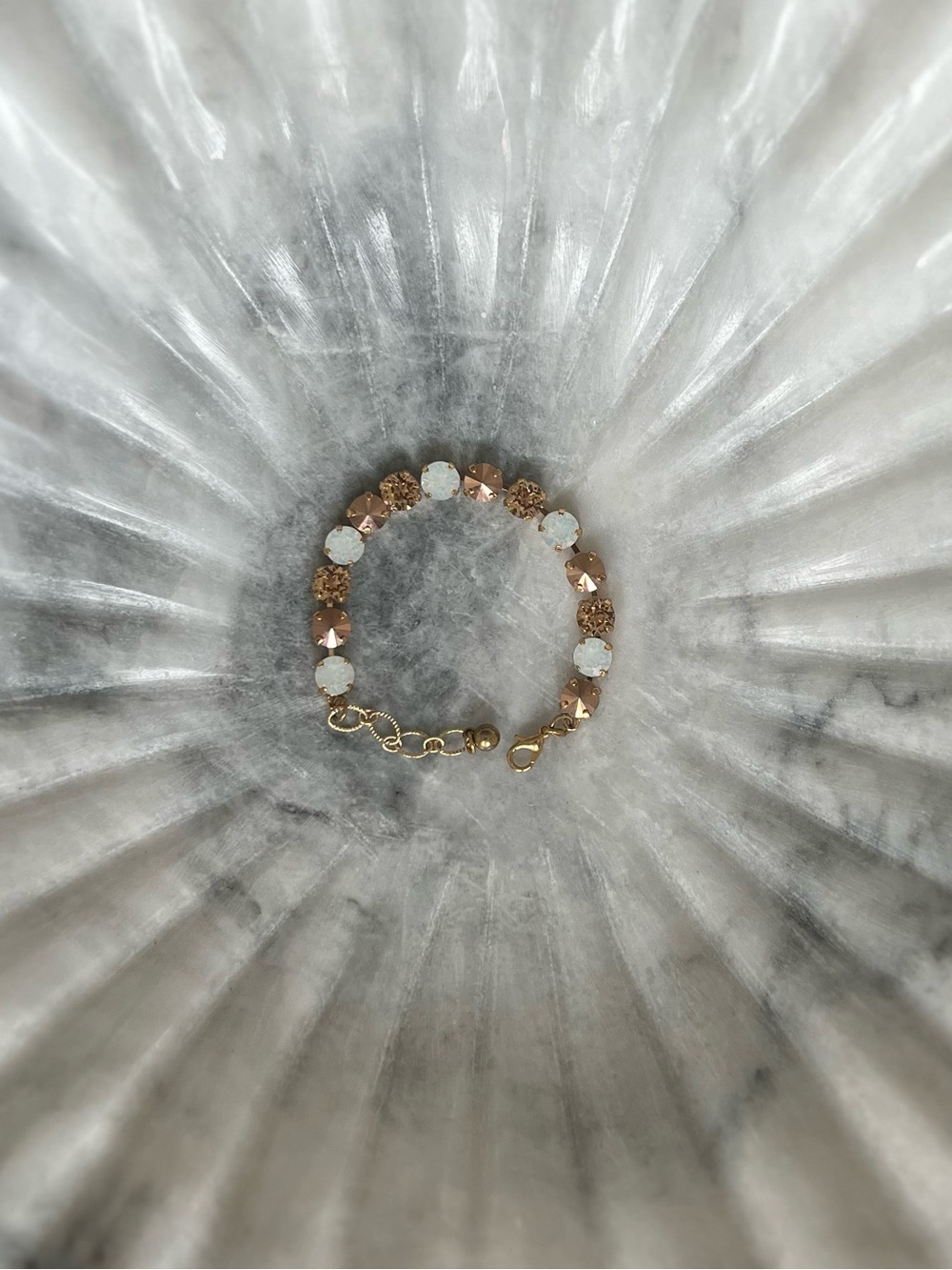 Sabika Gold Bracelet with White Accent Stones